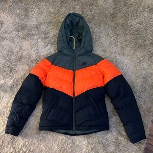 Nike Orange and Dark Blue Hooded Jacket